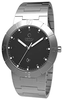 【中古】【インポート品・未当て嵌める】Obaku 音楽的調和 石英 スポーティ ウオッチ ウルトラか細い ステンレススチールケース V140GCBSC