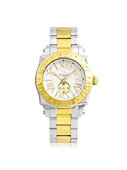 【中古】【インポート品・未当てはめる】Aquaswiss Swiss石英44?粍 watchホワイトダイヤルステンレススチールとゴールドゴールドトーンベゼル62?g0073