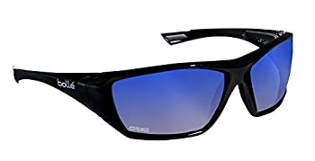 【中古】【インポート品・未当てはめる】Bolle Safety HUSTLER 安全性のある眼鏡 グレーブルーフラッシュミラーレンズ 光輝黒いこと枠組み
