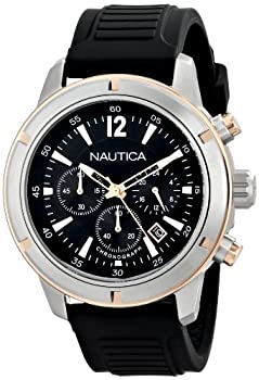 【中古】【輸入品・未使用】ノーティカ Nautica Men's N17654G Analog Display Quartz Black Watch [並行輸入品]