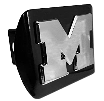 【中古】【インポート品・未当て嵌める】Michigan Wolverines Block M Black NCAA Metal Trailer Hitch Cover Fits 5.1糎 Auto Car Truck Receiver