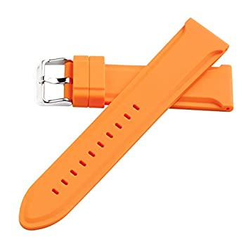 【中古】【輸入品・未使用】24?mmオレンジベベルメンズダイバーウォッチバンドストラップHadley Roma ms3377?Fits Pebble｜スカイマーケットプラス