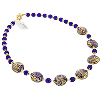 【中古】【輸入品・未使用】GlassOfVeniceムラーノガラスネックレスCA D 'oro???コバルトブルー