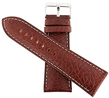 【中古】【輸入品・未使用】Hadley Roma ms906?18?mm Brown Genuineレザーコントラストステッチメンズ腕時計ストラップ|スカイマーケットプラス
