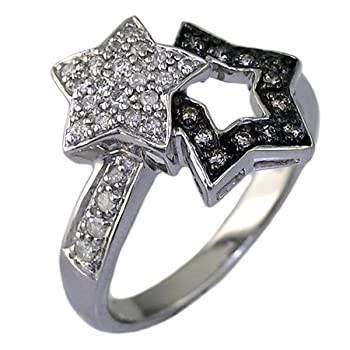 【中古】【インポート品・未当て嵌める】Vir Jewels 14?Kホワイトゴールドシャンパンとホワイトダイヤモンドリング( 1?/ 4?コンピュータ断層撮影法