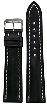 【中古】【輸入品・未使用】20?mm rios1931?for Panatime Black Genuine Shell CordovanレザーBreitlingスタイル時計ストラップとホワイトステッチ115?/ 83?20?/ 18