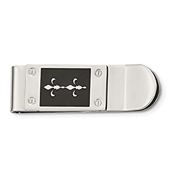 【中古】【輸入品・未使用】Fleur De Lisブラックエナメルandステンレススチールマネークリップ