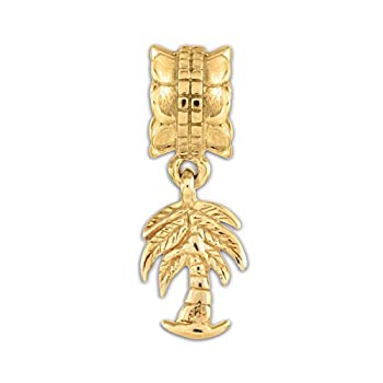 【中古】【輸入品・未使用】Palm Treeダングルチャーム14?Kイエローゴールドメッキスターリングシルバー｜スカイマーケットプラス