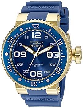 【中古】【インポート品・未当て嵌める】INVICTA Pro Diver Men 52粍 Stainless Steel + Gold Plated Gold Blue dial パソコン32 Quartz