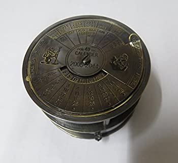 【中古】【インポート品・未当て嵌める】NAUTICALMART 40年暦 金管楽器 アンティーク完成 羅針儀 2.5in 水晶体付き添い人虫眼鏡 3はたご屋1 羅針儀
