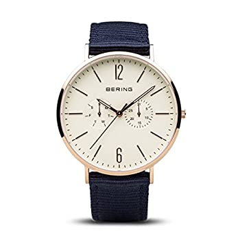 【中古】【インポート品・未当て嵌める】Bering Time 14240???564メンズクラシックコレクションウオッチブルーナイロンバンド、ローズゴールドトーンステンレススチールと傷押しとどめるサファイア
