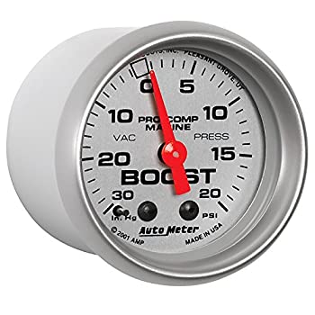 【中古】【インポート品・未当て嵌める】Auto Meter 200774-33 ゲージブースト (米国海兵隊員しろがね色 ウルトラ点火装置 2 1/16in 30inhg-20Psi 機械類式 米国海兵隊員しろがね色