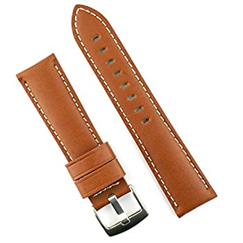 【中古】【輸入品・未使用】B & Rバンド24?mm Tan Calfレザー時計バンドストラップホワイトステッチ???Small長