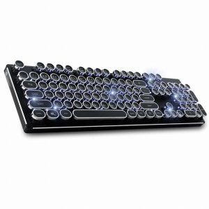 【中古】【輸入品・未使用】ABKO HACKER K850 Mechanical Keyboard Black Standard Keyboard White switch