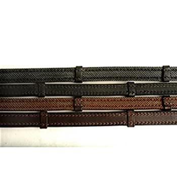 【中古】【インポート品・未当て嵌める】Nunn Finer天然ゴム裏地付き添い人Reins with Hand Stops 黒いこと