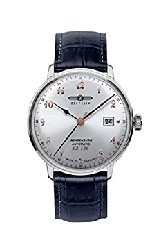 【中古】【輸入品・未使用】Zeppelin LZ 129 Hindenburg 自動巻き腕時計 シルバー 40mm デイ レザー 7066-5