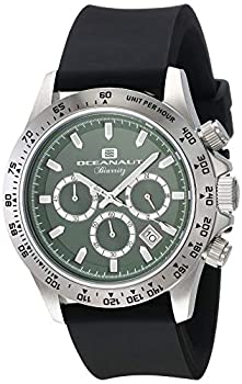 【中古】【インポート品・未当てはめる】Oceanaut メンズ ビアリッツ」クォーツステンレススチール＆ラバーカジュアルウォッチ、色合い：黒いこと（型番：Oc6112R） 緑