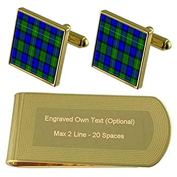 【中古】【輸入品・未使用】Tartan Clan Farquharson 刻印入り ゴールド調マネークリップ