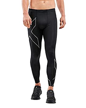 【中古】【インポート品・未当てはめる】2XU ツータイムズユー MCSランコンプレッションタイツ メンズ オール季節 タイツ 黒いこと 黒 運動競技 駈けっくら 小股走り 体育館 フィッ