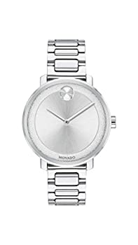 【中古】【インポート品・未当てはめる】Movado Women\u0027s Bold 33粍 Steel Bracelet \u0026 Case Swiss Quartz Silver-Tone Dial Analog Watch 3600501