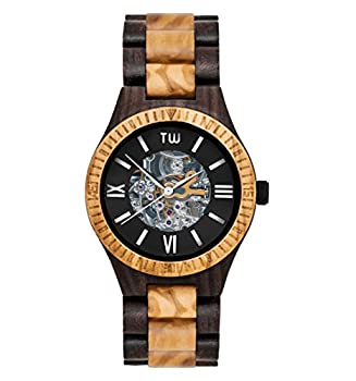 【中古】【インポート品・未当て嵌める】TruWood キャリバー 自動小銃一巻き 木製ウオッチ ゼブラ白木とオールウッドバンド