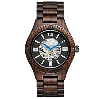 【中古】【インポート品・未当て嵌める】truwood Atlas自動小銃Wooden Watch with blacksandalwoodと全ての木製ダンス楽隊