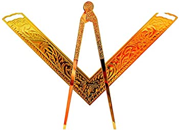 【中古】【インポート品・未当て嵌める】DEURA フリーメイソン はたご屋式 6in L大きさ フリーメイソン 真四角\u0026羅針儀 バイブル用 ゴールドメッキ