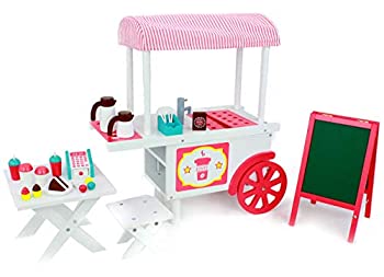 【中古】【輸入品・未使用】Playtime by Eimmie フードカートセット 18インチ人形家具 アイスクリーム ホットドッグ カフェスタンド アクセサリー付き 丈夫な木製構造 18イ