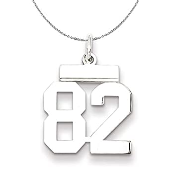 【中古】【輸入品・未使用】スターリングシルバー 小さな光沢の数字 82 ネックレス