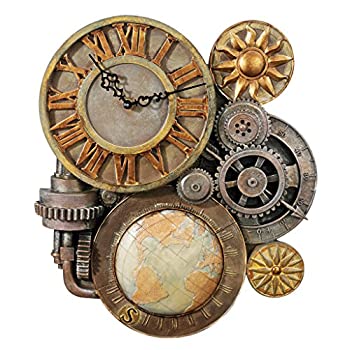 【中古】【輸入品・未使用】NG33981 アンティーク ギア 彫刻壁掛け時計 Design Toscano社【並行輸入】|スカイマーケットプラス
