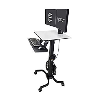【中古】【輸入品・未使用】エルゴトロン WorkFit-C 座位・立位両用 ワークステーション デュアルディスプレイ用 24インチまで 24-214-085