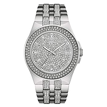 【中古】【インポート品・未当て嵌める】Bulova メンズ 96B235 スワロフスキークリスタルステンレススチールウォッチ