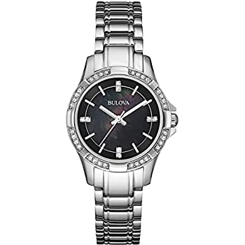 【中古】【インポート品・未当て嵌める】[ブローバ] Bulova ウオッチ Women\u0027s Classic Black MOP Dial Stainless Steel Bracelet Crystal Watch 石英 96L214 レディース 【並行輸入品