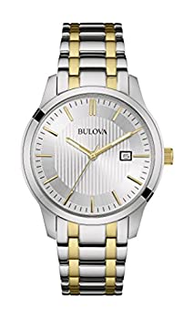 【中古】【インポート品・未当て嵌める】ブローバMen \u0027sステンレス鋼スチール写真Two Tone Date Watch