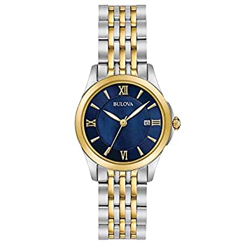 【中古】【輸入品・未使用】Bulova レディース腕時計 ツートーン イエローゴールド/ブルー