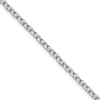 【中古】【輸入品・未使用】2.75?MMスターリングシルバーソリッド面取り楕円ケーブルチェーンネックレス｜スカイマーケットプラス