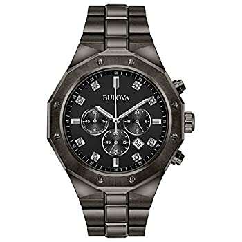 【中古】【輸入品・未使用】Bulova メンズ アナログ クォーツ 腕時計 ステンレススチールストラップ グレー 24 (モデル: 98D142)