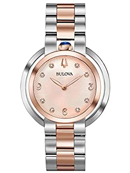 【中古】【インポート品・未当てはめる】BULOVA ローズゴールドステンレススチールウオッチ 98P174