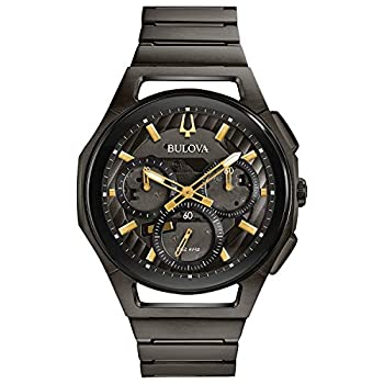 【中古】【インポート品・未当て嵌める】Bulova メンズ 曲線状の形腕輪 - 98A206 One Size 薄墨色