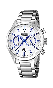 【中古】【輸入品・未使用】Festina Men's Timeless Chrono F16826-AF37 Silver Stainless-Steel Quartz Dress Watch