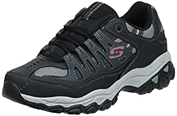 【中古】【インポート品・未当て嵌める】Skechers Men\u0027s AFTER BURN M.FITシューズ、濃灰色/薄墨色/赤いこと、13 M