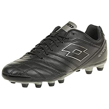 【中古】【輸入品・未使用】Lotto Stadio 300 II FG メンズ サッカー アウトドア レザー ブラック グレー T3402 US サイズ: 44 M EU カラー: ブラック