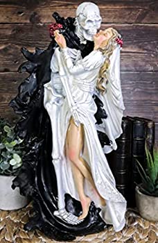【中古】【輸入品・未使用】Ebros ウェディング花嫁と死の天使 死神 スケルトン キスの置物 高さ14.25インチ Love Never Dies Day of The Dead DOD スカル オスサリー マカ