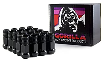 【中古】【輸入品・未使用】Gorilla Automotive 45028BC-20 ブラック 12mm x 1.25 スレッドサイズ 鍛造スチール クローム仕上げ オープンエンド ラグナット (20個パック)