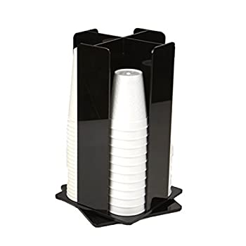 【中古】【輸入品・未使用】Mind Reader 4 Compartment Acrylic Rotating Cup and Lid Dispenser%カンマ% Black