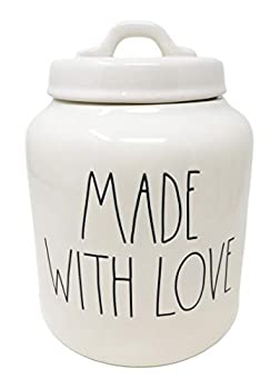 【中古】【インポート品・未当て嵌める】マゼンタのRae Dunn Made WITH LOVE 陶芸 LL 8in ビスケットジャー キャニスター 2020 押さえる版