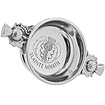 【中古】【輸入品・未使用】イングリッシュピューターカンパニー Slainte Mhath ケルトピューター スコティッシュクエイチボウル [PQ532-2.5]