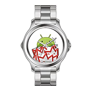 【中古】【インポート品・未当て嵌める】FDCクリスマス差し上げ物Watchesメンズ流行り物Japanese Quartz DateステンレススチールブレスレットウオッチAndroid時辰儀ウオッチ