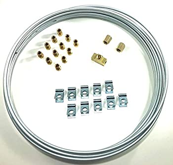 【中古】【輸入品・未使用】25フィートの3/16スチールブレーキライン、ユニオン、クリップ、継手、ティー付き。