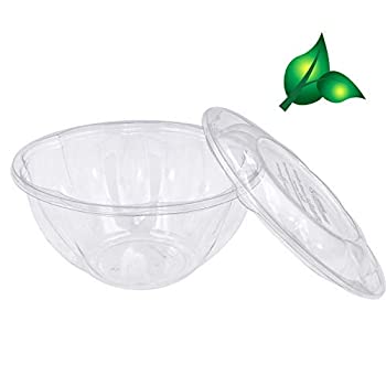 【中古】【輸入品・未使用】生分解性使い捨てサラダトゴコンテナボウルと蓋 環境に優しい堆肥化可能 50個